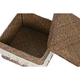 Cesta Boho DKD Home Decor Natural Blanco 30 x 19 x 30 cm Set de 4 Cesta Boho DKD Home Decor Natural Blanco 30 x 19 x 30 cm Set de 4