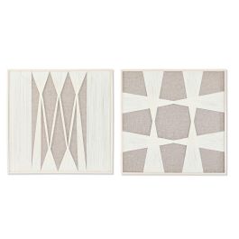 Cuadro Moderno DKD Home Decor Blanco Beige 3 x 80 x 80 cm (2 Unidades) Precio: 94.68999958. SKU: B135VP4623