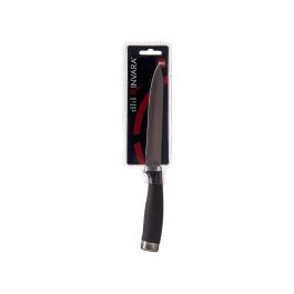 Kinvara Cuchillo Pequeño Acero Inoxidable SS420 para Cocina Hoja 13 cm, Color Plata y Negro (36 Unidades)