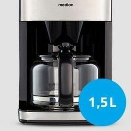 Medion MED4061275224559 Cafetera Digital de Filtro con Molinillo 1000W 1.5L Plata Medion MED4061275224559 Cafetera Digital de Filtro con Molinillo 1000W 1.5L Plata