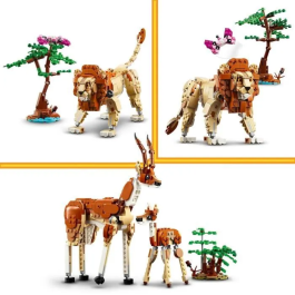 Lego 31150 Creator 3en1 Safari Animales Salvajes, Juguete con Figuras de Jirafa, Gacelas y León