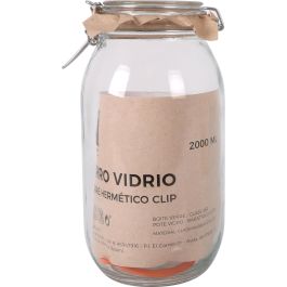 La Mediterranea Tarro Hermético de Vidrio con Cierre Clip, 2000 ml (6 Unidades)