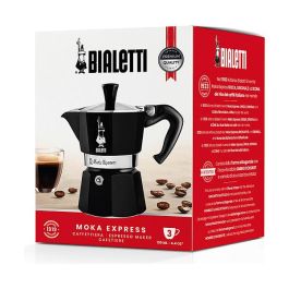 Bialetti Moka Express 3TZ nera Cafetera italiana Negro Aluminio 3 tazas CE