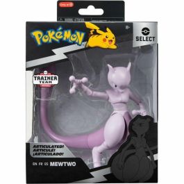 BANDAI BAN3701405825614 Figura de Acción Coleccionable Pokémon Mewtwo 12 cm, ultra articulada y muy detallada.