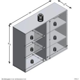 FMD 4029494125316 Mueble de Almacenamiento Compacto Negro, 99,1 cm Ancho x 81,3 cm Alto x 31,5 cm Fondo, Fabricado en Alemania FMD 4029494125316 Mueble de Almacenamiento Compacto Negro, 99,1 cm Ancho x 81,3 cm Alto x 31,5 cm Fondo, Fabricado en Alemania