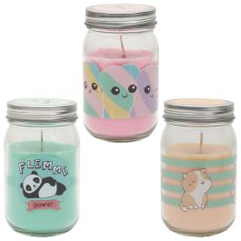 The Concept Factory Tarro Vela Perfumada Kawaii Colección Gato Panda Malvavisco Duración 41h Cera Parafina 260g Vidrio