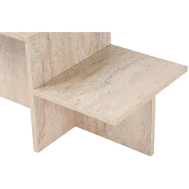 Mesa de centro Rectangular Efecto travertino HARMONY 80 x 40 x 40 cm CAL1730423364198