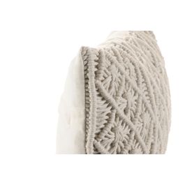 DKD Home Decor Cojín Boho India 24 Crudo 30 x 50 cm Algodón Macramé Hecho a Mano (2 Unidades)