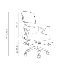 Q-connect Silla de Oficina Lucca Malla Base Metálica Alt Max 1090 Ancho 700 Profundo 650 Ruedas Premium Color Blanco Gris Azul