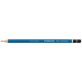 Staedtler Lápices de Grafito Mars Lumograph 100 2H Unidad - Cuerpo Hexagonal, Resistencia a Rotura, Madera Sostenible, Calidad Premium