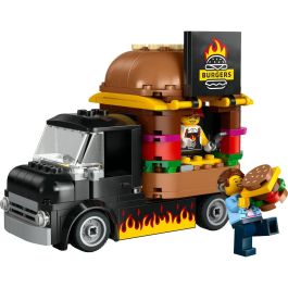 LEGO 60404 Camión Hamburguesería City, Puesto de comida móvil con forma de hamburguesa gigante y minifiguras +5 años
