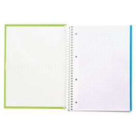 Cuaderno Espiral Liderpapel A4 Micro Crafty Tapa Forrada 120H 90 gr Cuadro 5 mm 5 Bandas 4 Colores Color Verde