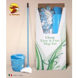 Cubo de fregar 12L con escurridor, palo y fregona azul - La Mopperia (40 Unidades) Precio: 178.69000006. SKU: B1GB5NNLBB