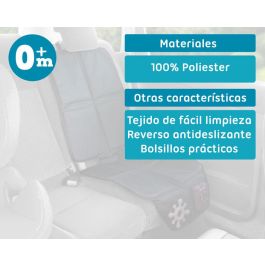 KioKids Protector Asiento Coche Completo Trasero Acolchado Antideslizante con Bolsillos para Sillas de Bebé +0 Meses Negro