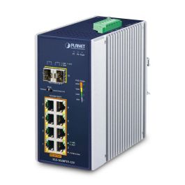 Planet Switch industrial 8 puertos PoE Gigabit 10/100/1000T 802.3at + 2 SFP 100/1000X con booster 12V Precio: 442.49999959. SKU: B18Q5KXJZL