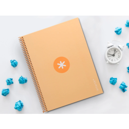 Antartik Cuaderno Espiral A4 Micro Peach Tapa Forrada 80 Hojas 90 gr Cuadro 5mm 1 Banda 4 Taladros