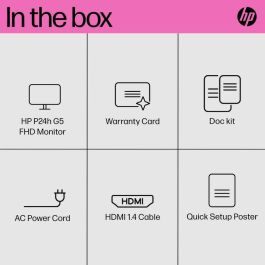HP P24h G5 Monitor FHD 23.8 pulgadas con Altavoces Integrados, ideal para Teletrabajo y Oficina