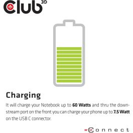 Club3D CSV-1562 Docking Station USB-C 4K 6xUSB 3.0, 2xDisplayPort, HDMI, LAN, Audio. Compatible con Windows y Mac.