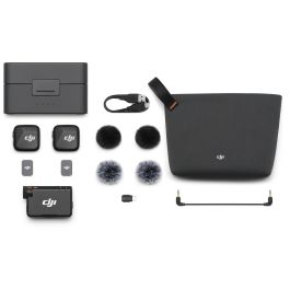 DJI Mic Mini (2TX+1RX+Charging Case) Micrófono Omnidireccional con Receptor de Cámara y 2 Transmisores, 400m de Alcance