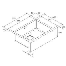 Fregadero de Un Seno Teka American Pro 60 M-XP 1B Acero