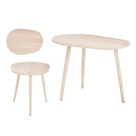 Mesa de Centro Ovalada Natural Giftdecor 68x50x48 cm - Madera Blanca Precio: 28.58999979. SKU: B1JW43JVPT
