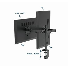 Gembird MA-D2-03 Soporte para Monitor Dual de Escritorio, Brazos Ajustables para Pantallas hasta 32" (81,3 cm), VESA 75x75 100x100, Negro Gembird MA-D2-03 Soporte para Monitor Dual de Escritorio, Brazos Ajustables para Pantallas hasta 32" (81,3 cm), VESA 75x75 100x100, Negro