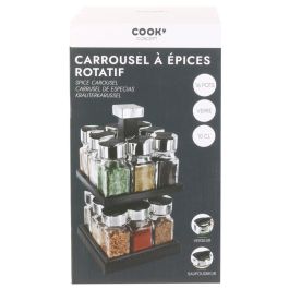Cook Concept Especiero Giratorio 2 Pisos 16 Botes Cristal Capacidad 100 Ml