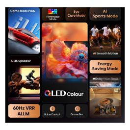 Hisense 58E77Q Smart TV QLED 58" (146 cm) 4K Ultra HD (3840x2160) HDR10+ Dolby Vision VIDAA Alexa 60Hz 3x HDMI 2x USB Wi-Fi LAN WLAN