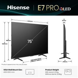 Hisense 75E77Q PRO Smart TV 189cm 75" 4K QLED Negro