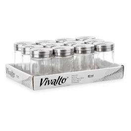 Vivalto Salero Especiero de Vidrio y Metal 5x8.5x5 cm (72 Unidades)