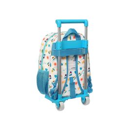 Mochila Escolar con Ruedas Baby Shark Surfing Azul Blanco 26 x 34 x 11 cm