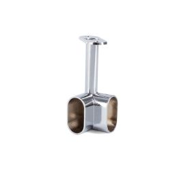 ALK System Soporte de Rincón para Tubo Oval Armario 30x15 mm Cromado, Conector Esquina para Vestidor
