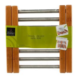 5Five Salvamantel Extensible de Bambú e Inoxidable 35,2 x 22,2 x 2 cm