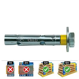 Celo Anclaje Dynabolt Tornillo M6 Ø8x60mm Zincado Acero, Caja 200 Unid, Ref. Dt8-l Precio: 60.88999994. SKU: S7909202