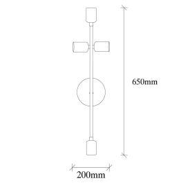 Aplique de Pared Vintage Metal Modelo Lusaka Bedside - 3166 con 4 Casquillos Tipo E27 - Requiere Bombillas (No Incluidas) OPV-584TTM1926
