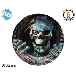 Accesorio Halloween Plato De Cartón Diseño Calavera 23 cm Precio: 1.49999949. SKU: B1G34G6473