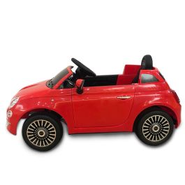 Tachan Fiat 500 Coche Eléctrico 6V Rojo con Mando Radio Control 2.4G para Padres, Luces, Sonidos, USB y Suspensión