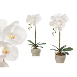 Ibergarden Orquídea Artificial Blanca 1 Vara, Maceta Cemento (Piedra), Medidas Maceta 11x11x7,5 cm, Producto 18x43x18 cm (8 Unidades) Precio: 36.68999994. SKU: B1DZMN4P99