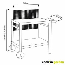 Cook'In Garden WT051T - Carrito de Servicio Reva 80 - 100% Metal