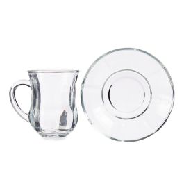 Vivalto Set 4 Tazas Vidrio Con Plato Liso 125ml 14 x 15 x 13 cm (Set de 12)