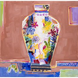 DKD Home Decor Cuadro Moderno Multicolor 80 x 80 cm (2 Unidades) Pintado a Mano en Lienzo y Pino