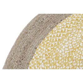 DKD Home Decor Alfombra Scandi Marron Amarillo 200 x 200 cm Algodón Yute Poliéster