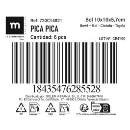 La Mediterranea Bol Aperitivo "Pica-Pica" 10 x 10 x 5.7 cm (24 Unidades)