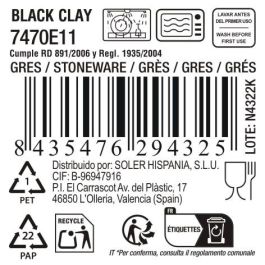 Bol Black Clay 600 ml - Inde (18 Unidades)