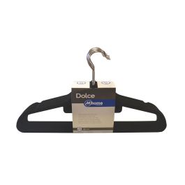 Mondex Perchas de plástico con acabado terciopelo, 42 cm, 10 unidades