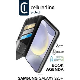 Cellularline Funda Libro Book Agenda 2 para Samsung Galaxy S25+ Negro
