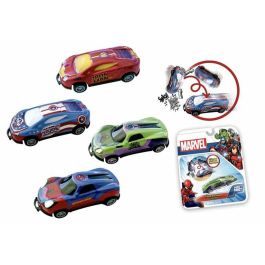 Vehiculos para coleccionar flip cars marvel (spiderman,hulk,ironman o capitan america) 20x16x4.5 cm - modelos surtidos