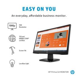 HP P22va G4 Monitor de Negocios FHD – Pantalla Full HD Ajustable para Mayor Confort, Ideal para Trabajo Diario y Oficina, Económico