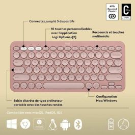 Logitech 920-011805 Teclado Inalámbrico Pebble Keys 2 M380s Bluetooth Fucsia