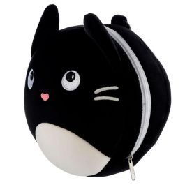 Puckator Almohada de Viaje Relaxeazzz con Antifaz de Gato Feline Fine, 95% Poliéster, 16.5x13.5x10.5cm